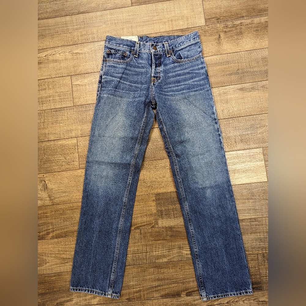 Hollister Men's Button Fly Classic Straight Denim Jeans Waist 28" x Length 30"